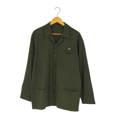 ラコステ LACOSTE BASI S.A社製 ロゴワッペン ウールアクリル オープンカラー 開襟 ニット シャツ メンズ 16