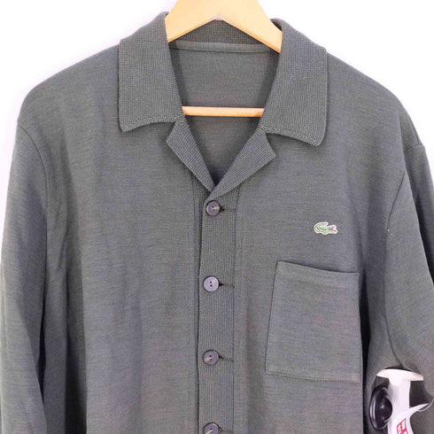 ラコステ LACOSTE BASI S.A社製 ロゴワッペン ウールアクリル オープンカラー 開襟 ニット シャツ メンズ 16
