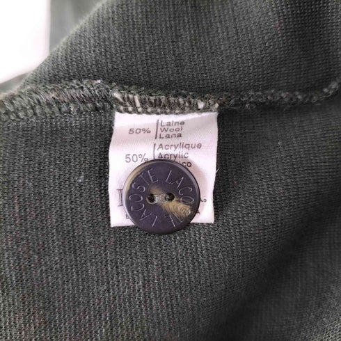 ラコステ LACOSTE BASI S.A社製 ロゴワッペン ウールアクリル オープンカラー 開襟 ニット シャツ メンズ 16