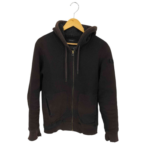 ディーゼル DIESEL KEEP AWAY FROM FIRE ワッフル ジップアップパーカー 裏地ボア メンズ import:M