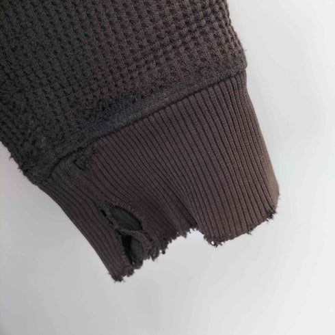 ディーゼル DIESEL KEEP AWAY FROM FIRE ワッフル ジップアップパーカー 裏地ボア メンズ import:M