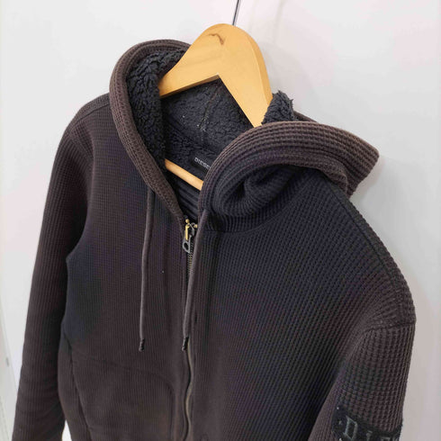 ディーゼル DIESEL KEEP AWAY FROM FIRE ワッフル ジップアップパーカー 裏地ボア メンズ import:M