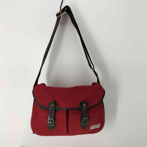 ハリスツイード Harris Tweed フロントポケットウールショルダーバッグ レディース