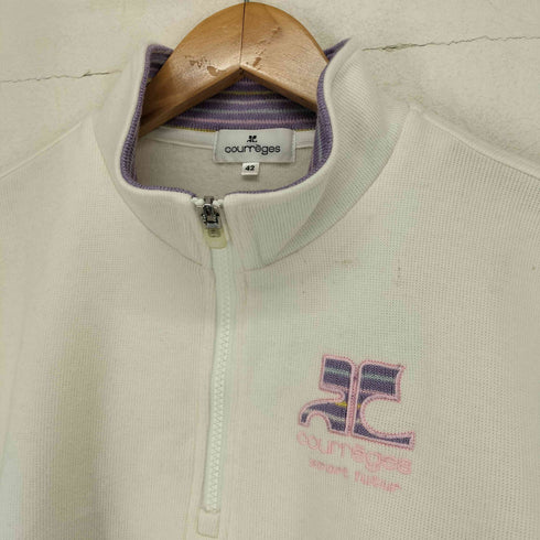 クレージュ courreges ロゴ刺繍ハーフジップスウェット メンズ 42