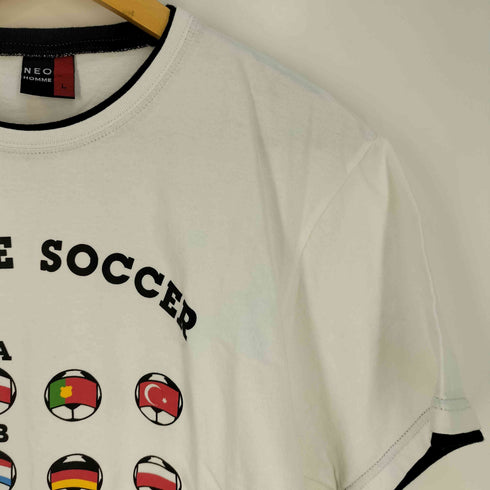 NEO HOMME EUROPE SOCCER サッカー プリント リンガー Tシャツ メンズ import:L