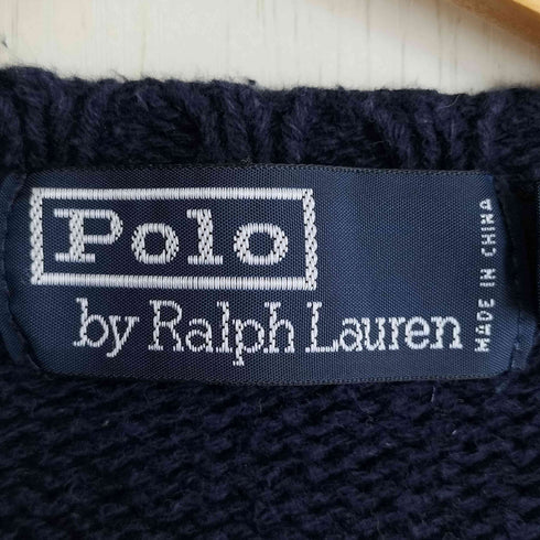 ポロバイラルフローレン Polo by RALPH LAUREN 90s ポニー刺繍 コットンニット メンズ import:M