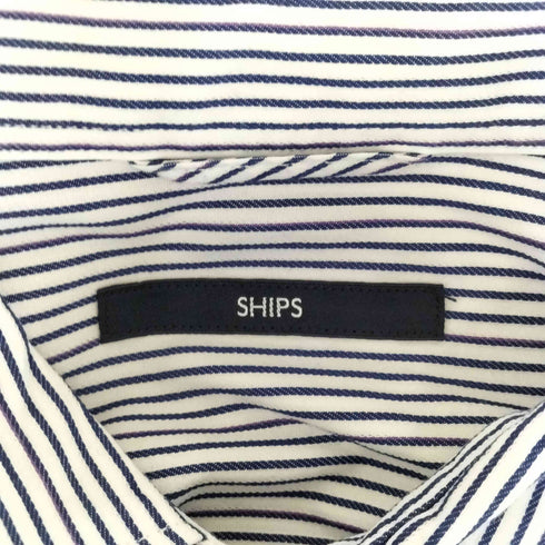 シップス SHIPS セミワイド カラー ドビー ストライプ ロングスリーブ シャツ メンズ JPN:L