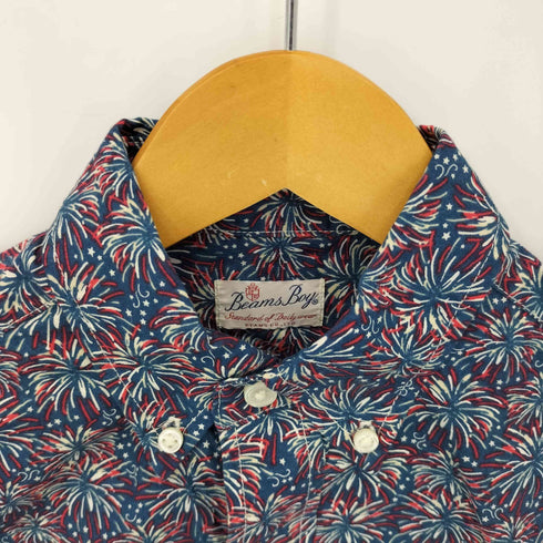 ビームスボーイ BEAMS BOY USA製 花火柄 BD L/S シャツ レディース FREE