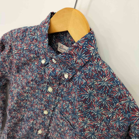 ビームスボーイ BEAMS BOY USA製 花火柄 BD L/S シャツ レディース FREE