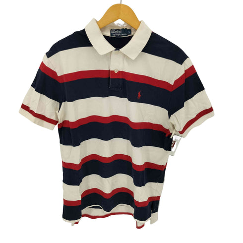 ポロバイラルフローレン Polo by RALPH LAUREN スモールポニー刺繍 ボーダー鹿の子ポロシャツ メンズ