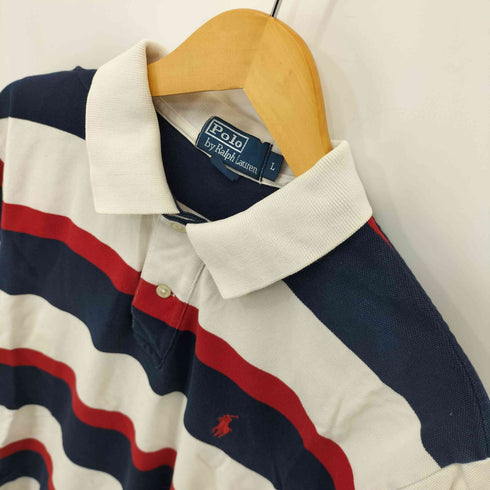 ポロバイラルフローレン Polo by RALPH LAUREN スモールポニー刺繍 ボーダー鹿の子ポロシャツ メンズ