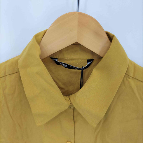 ザラ ZARA mustard semi crop shirt レディース import:XS