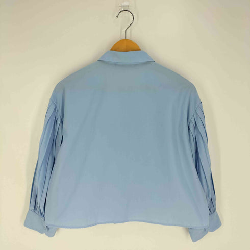 ザラ ZARA プリーツスリーブ クロップド ポプリンシャツ レディース import:M