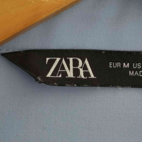 ザラ ZARA プリーツスリーブ クロップド ポプリンシャツ レディース import:M