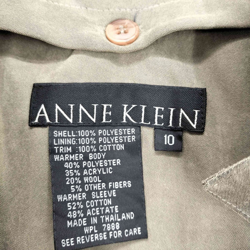 アンクライン ANNE KLEIN 80S ライナー付き 襟ベロア切替ステンカラーコート レディース 10