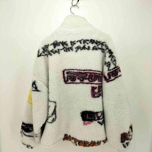 ザラ ZARA 2023AW グラフィティ アート ボア フリースジャケット レディース L-XL