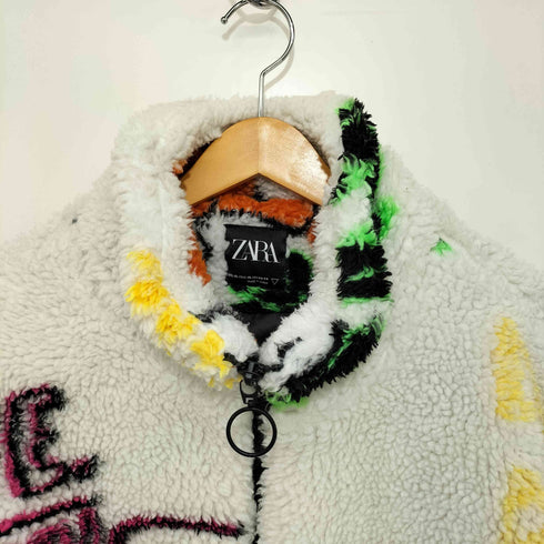 ザラ ZARA 2023AW グラフィティ アート ボア フリースジャケット レディース L-XL