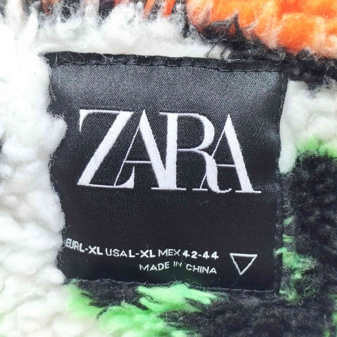 ザラ ZARA 2023AW グラフィティ アート ボア フリースジャケット レディース L-XL