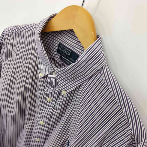 ポロバイラルフローレン Polo by RALPH LAUREN CUSTOM FIT スモールポニー刺繍ストライプシャツ メンズ import:XL