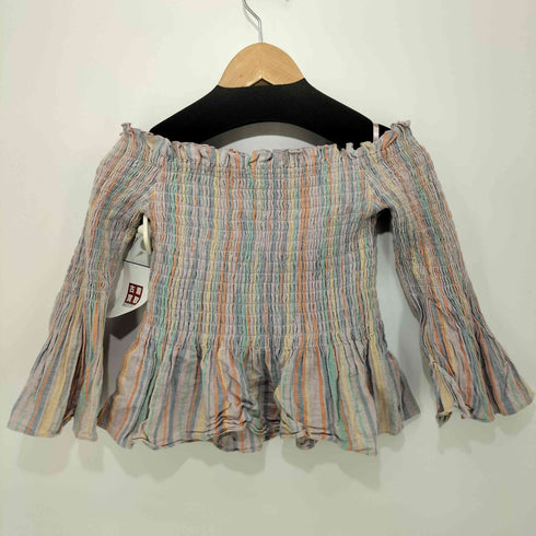 リリーブラウン Lily Brown 2018SS マルチストライプ オフショルダー トップス レディース F