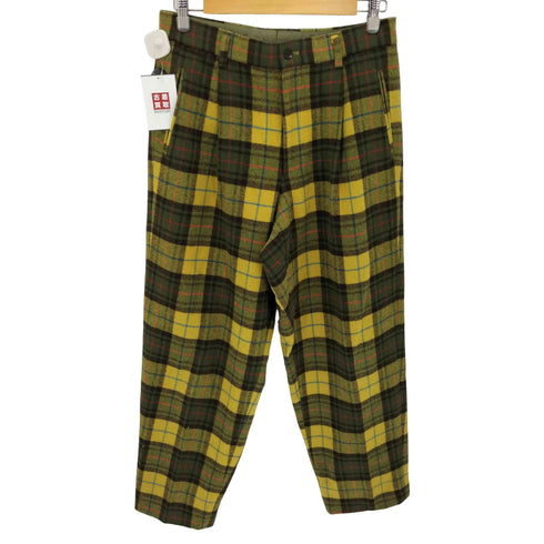 イッセイミヤケメン ISSEY MIYAKE MEN 80S ウールナイロンチェックテーパードパンツ メンズ JPN:L
