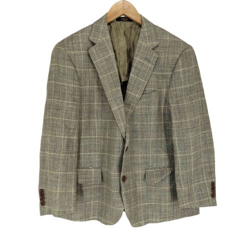 E.THOMAS チェック柄シルクリネンテーラードジャケット メンズ 160