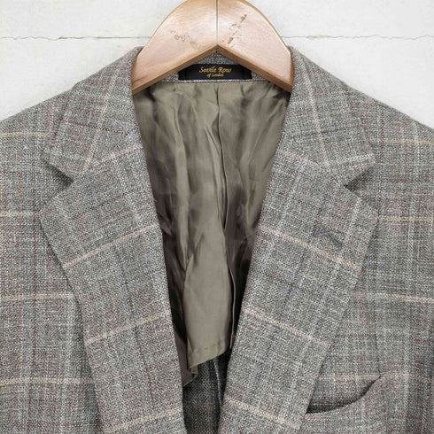 E.THOMAS チェック柄シルクリネンテーラードジャケット メンズ 160