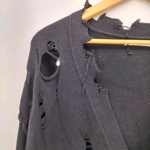 ザラ ZARA ダメージ加工 ニット カーディガン メンズ S-M