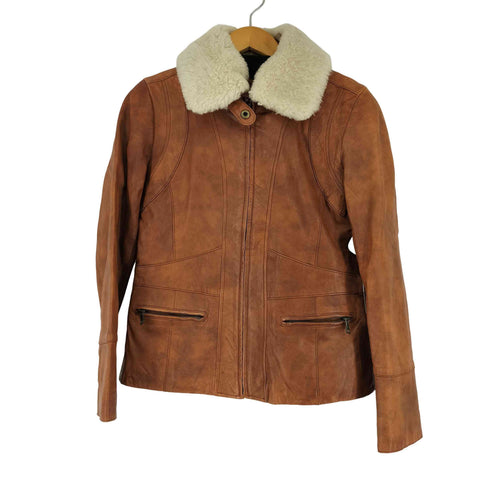 バナナリパブリック BANANA REPUBLIC 襟ボア ラムレザージャケット レディース JPN:M