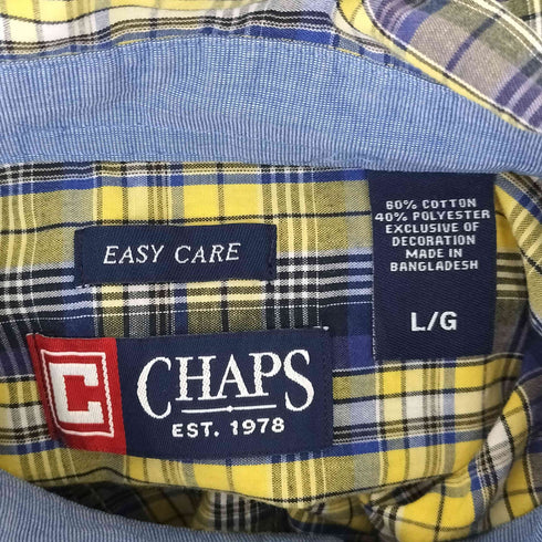 チャップス CHAPS ボタンダウンチェックシャツ メンズ JPN:L