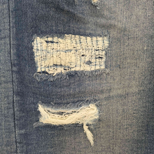 ヒューマンメイド HUMAN MADE PW RELAX DENIM PANTS リラックスデニム ダメージ&リペア 加工 デニムスウェット メンズ JPN:XL