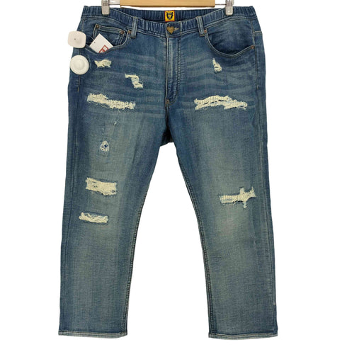 ヒューマンメイド HUMAN MADE RELAX DENIM PANTS リラックスデニム ダメージ&リペア 加工 デニムスウェット メンズ JPN:XL