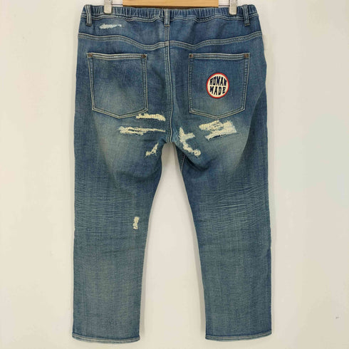 ヒューマンメイド HUMAN MADE RELAX DENIM PANTS リラックスデニム ダメージ&リペア 加工 デニムスウェット メンズ JPN:XL