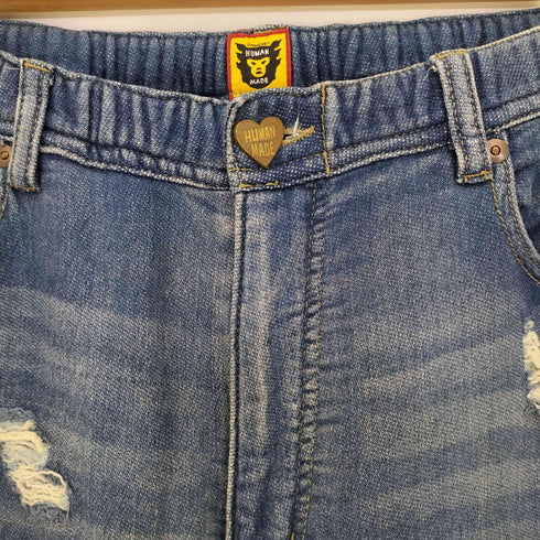 ヒューマンメイド HUMAN MADE RELAX DENIM PANTS リラックスデニム ダメージ&リペア 加工 デニムスウェット メンズ JPN:XL