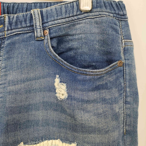ヒューマンメイド HUMAN MADE RELAX DENIM PANTS リラックスデニム ダメージ&リペア 加工 デニムスウェット メンズ JPN:XL