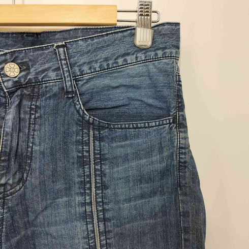 オゾンロックス OZONE ROCKS パッチワーク スリットデザイン デニムパンツ Y2K レディース JPN:M