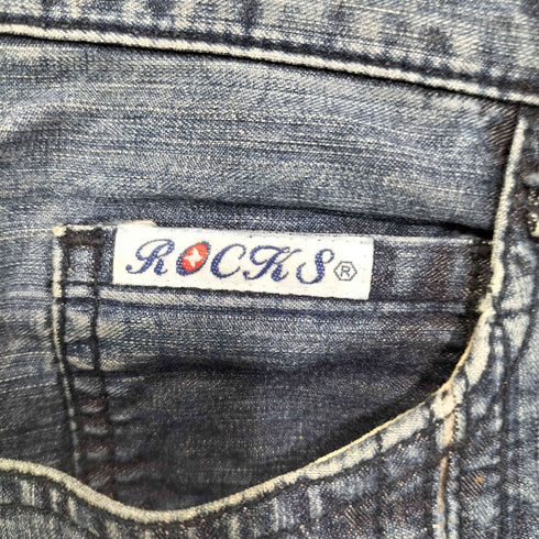 オゾンロックス OZONE ROCKS パッチワーク スリットデザイン デニムパンツ Y2K レディース JPN:M
