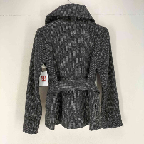 ザラ ZARA ロングカラー ビッグボタン ベルテッドツイストジャケット レディース M