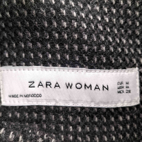 ザラ ZARA ロングカラー ビッグボタン ベルテッドツイストジャケット レディース M