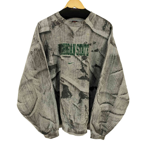 ナイキ NIKE MICHIGAN STATE フロントプリント 総柄 クルーネックスウェット メンズ XXL