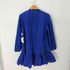 ザラ ZARA BLUISH RUFFLED SHIRT DRESS ステッチデザイン ノーカラーシャツワンピース レディース import:XL