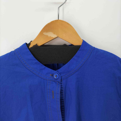 ザラ ZARA BLUISH RUFFLED SHIRT DRESS ステッチデザイン ノーカラーシャツワンピース レディース import:XL