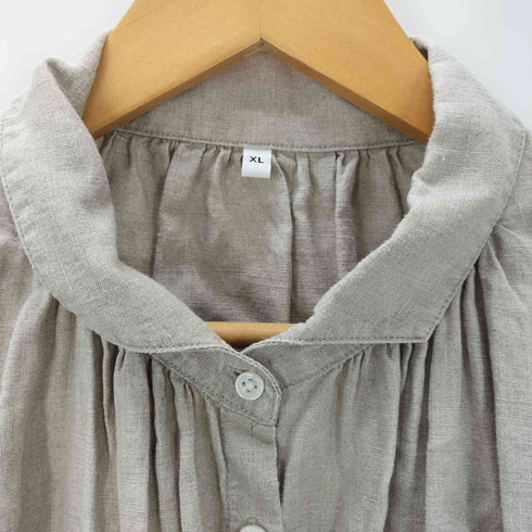 ムジルシリョウヒン 無印良品 リネン 洗いざらし長袖シャツワンピース レディース JPN:XL