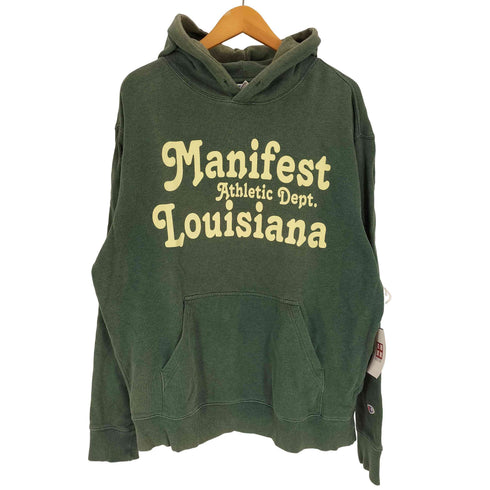 チャンピオン Champion Manifest Athletic Dept Louisiana プリント プルオーバー パーカー メンズ import:XL