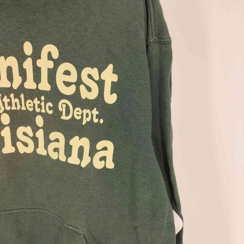 チャンピオン Champion Manifest Athletic Dept Louisiana プリント プルオーバー パーカー メンズ import:XL