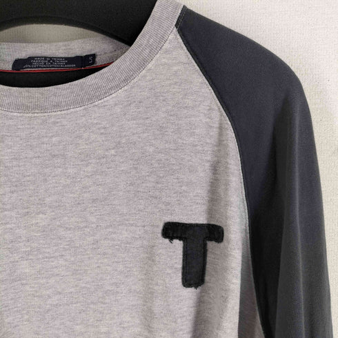 トミーヒルフィガー TOMMY HILFIGER 刺繍 バイカラー ラグラン スウェット メンズ import:L