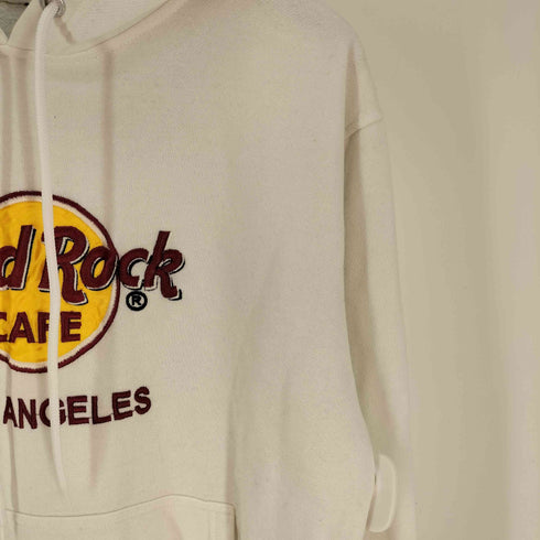 ハードロックカフェ Hard Rock Cafe USA製 LOS ANGELES ワッペン 刺繍 ポリコットン プルオーバー パーカー メンズ