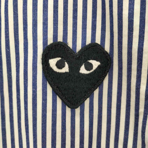 プレイコムデギャルソン PLAY COMME des GARCONS ハートモチーフ ストライプシャツ レディース JPN:M