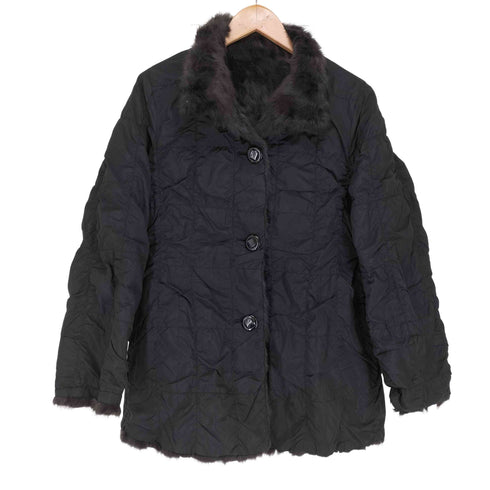 gianni lo giudice ロシアリス ファー シルク混 キルティングジャケット レディース