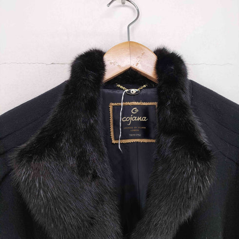 コジャーナ cojana wool & cashmere ミンクファー カシミヤ混 スタンドカラージャケット レディース